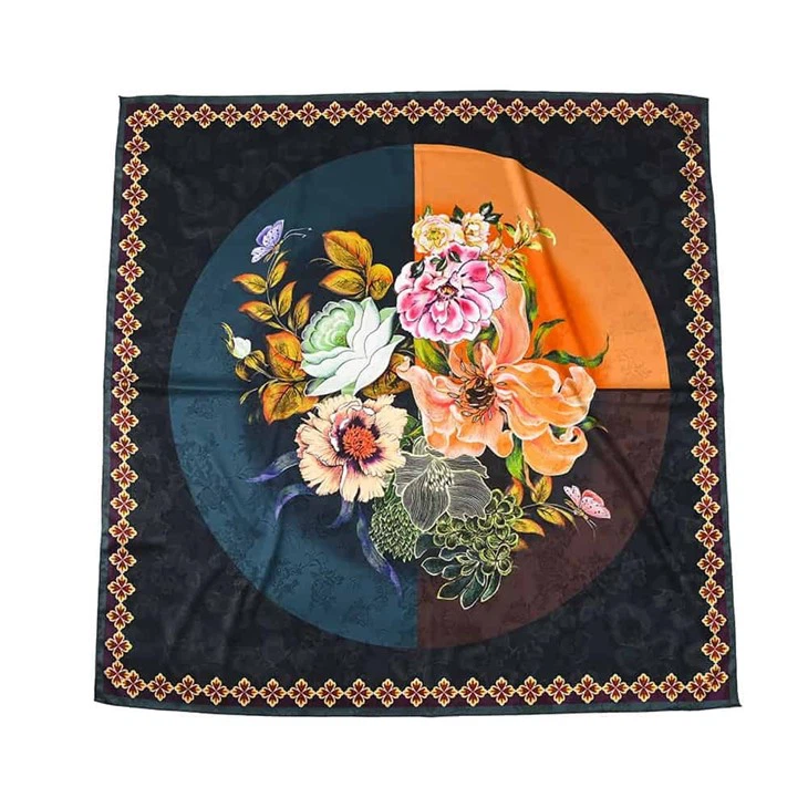 Flower Babushka Scarf