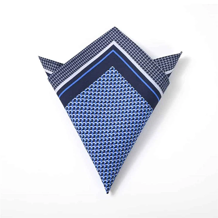 Blue Geometric Pocket Square