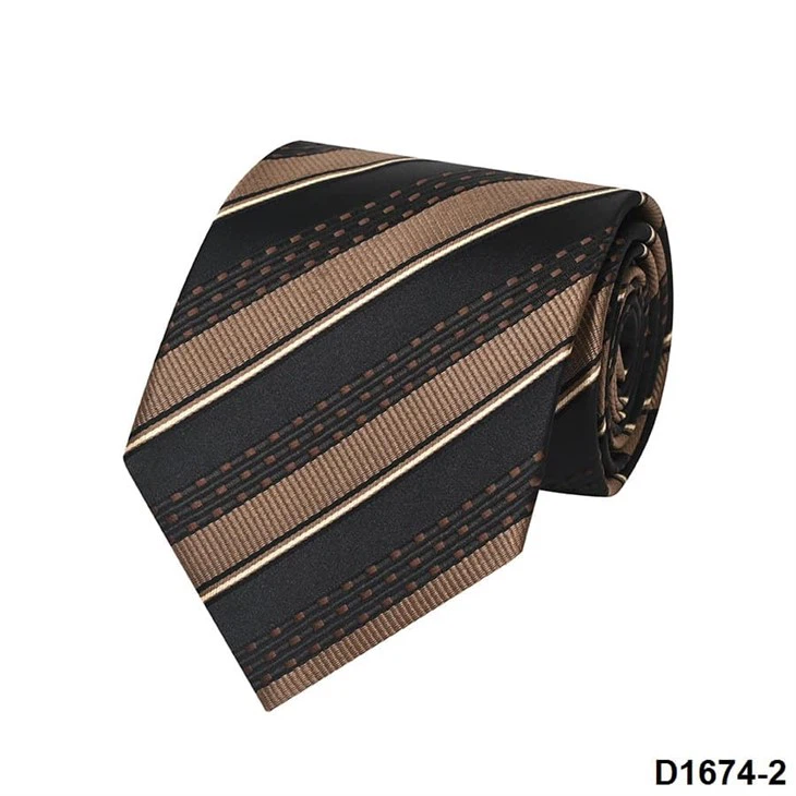 Brown And Black Striped Mens Tie