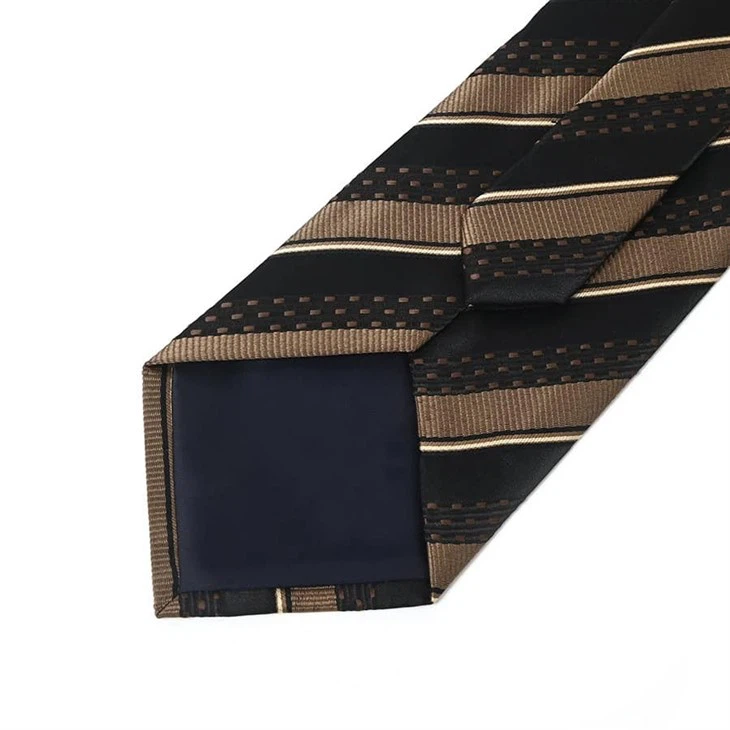 Brown And Black Striped Mens Tie