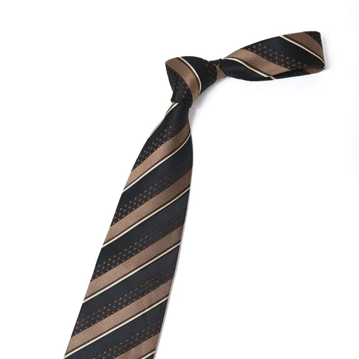 Brown And Black Striped Mens Tie