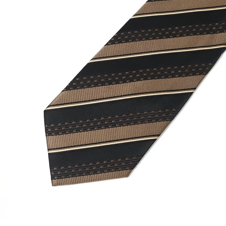 Brown And Black Striped Mens Tie