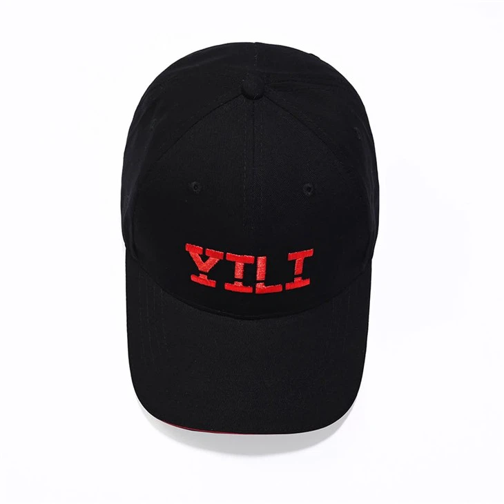 Customizable Black Baseball Cap With Red Embroidery - Bulk Orders Welcome