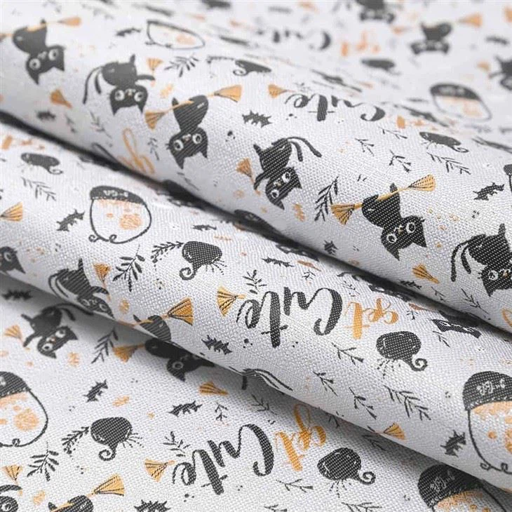 Halloween Magic Black Cat Tie Fabric