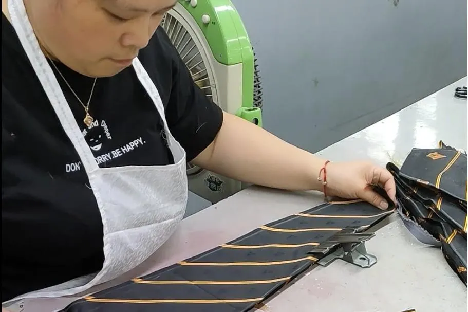 necktie' Cut fabric piece inspection necktie' Cut fabric piece inspection