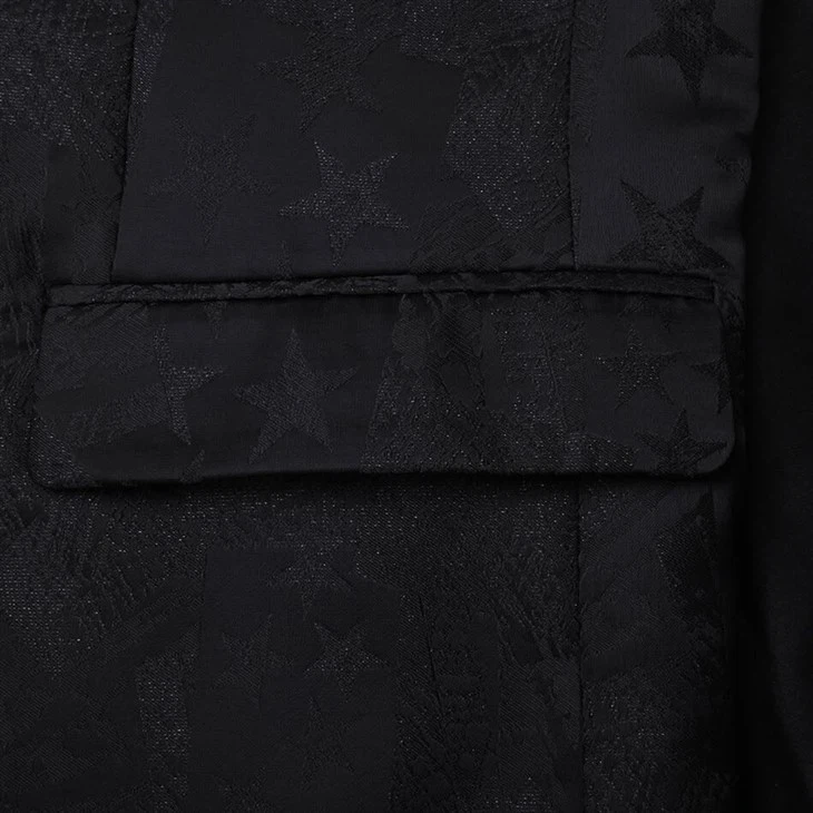 Men's Star Jacquard Black Suit Jacket - Luxury Formal Blazer & Tuxedo best