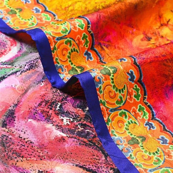 Polyester Silkly Screen Printed Scarf