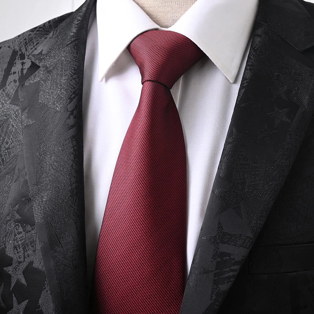 Burgundy Jacquard Silk Tie Burgundy Jacquard Silk Tie