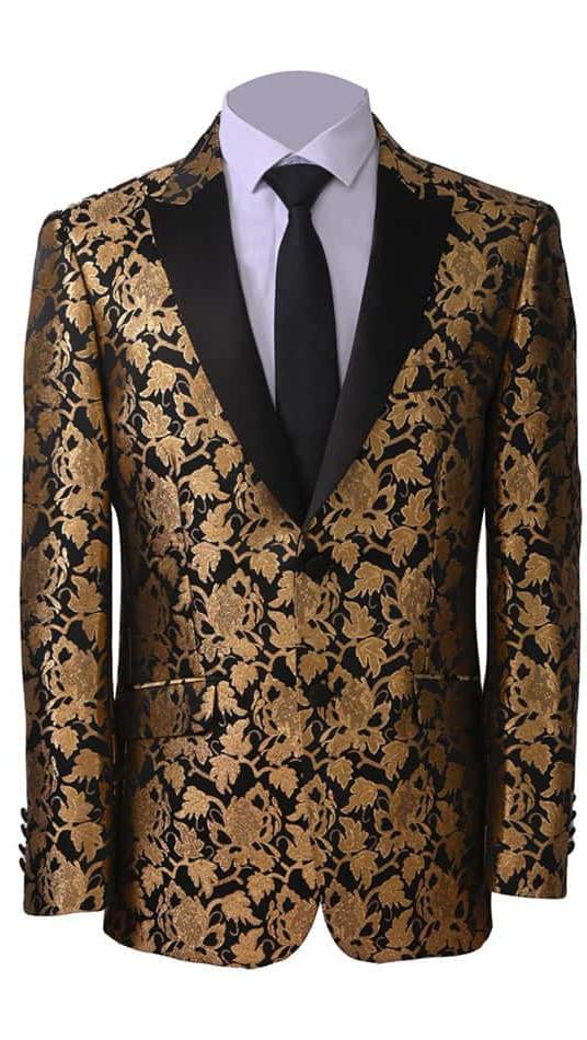 gold embroidered blazer formal wedding jacket 6
