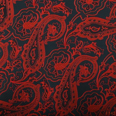 Elegant Paisley Jacquard Suit Fabric – F142 Black Satin Lapel Formal Blazer