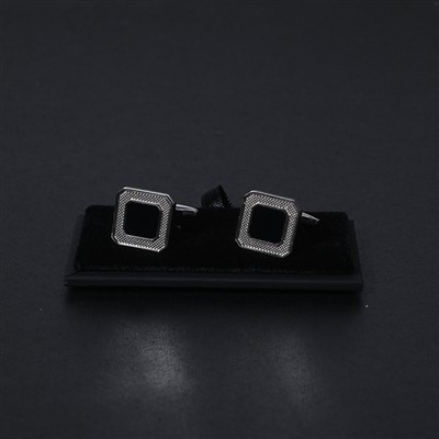 YiLi Silver Geometric Cufflinks - Perfect For Business And Weddings
