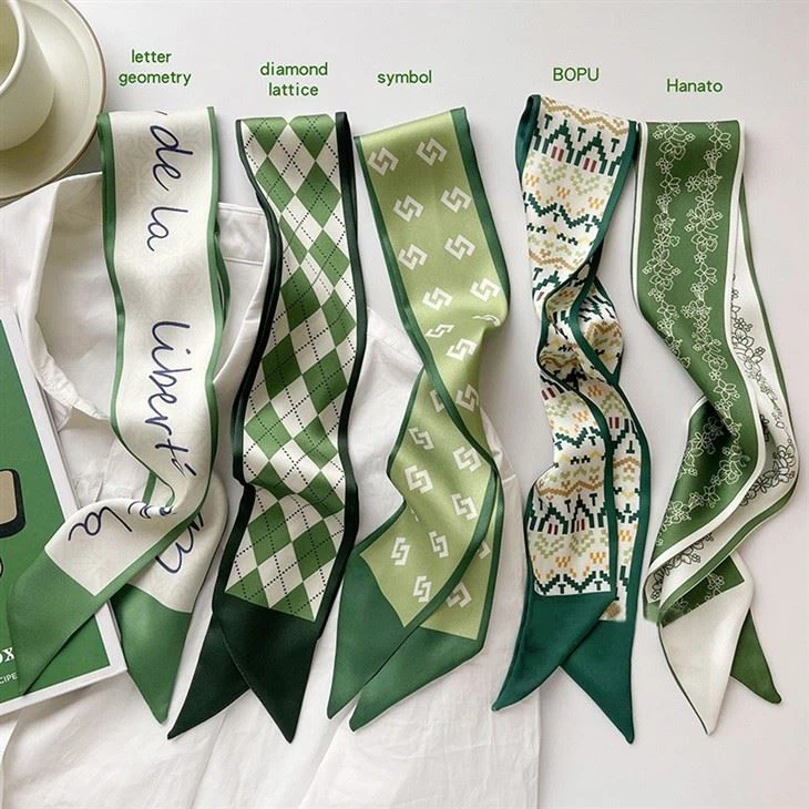 Women Small Satin Silk Twilly Scarf