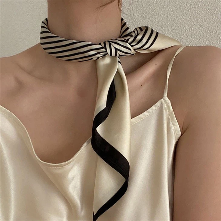 Women Small Satin Silk Twilly Scarf