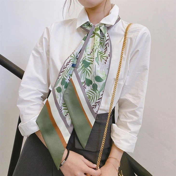 Women Small Satin Silk Twilly Scarf