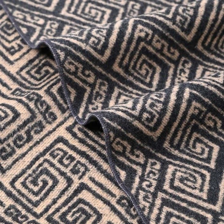YiLi Brown Geometric Shawl: Elegance in Every Detail