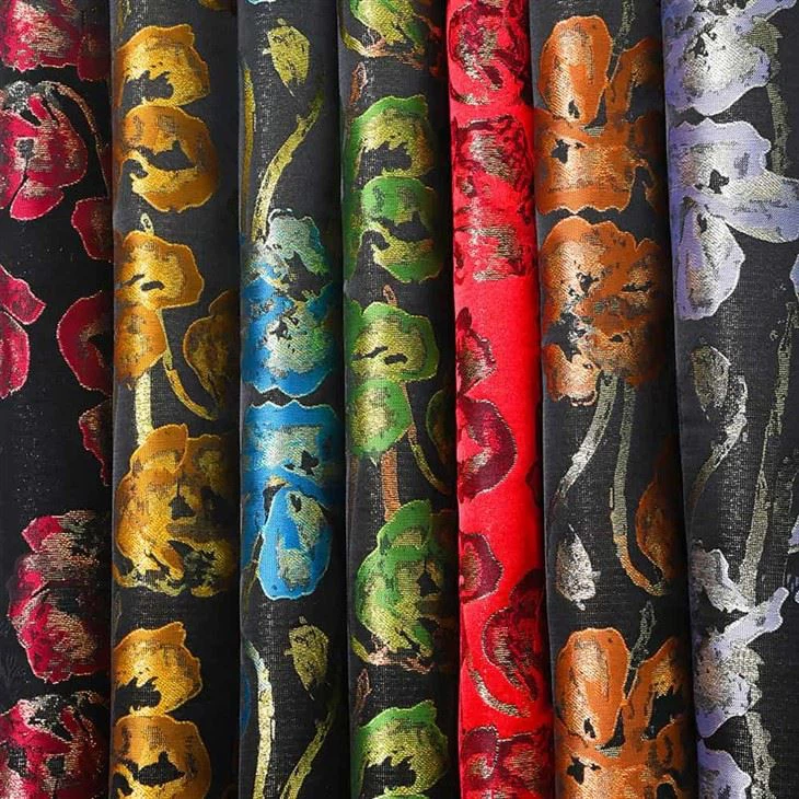 YiLi Luxury Sparkle Flowers Jacquard Apparel Fabric