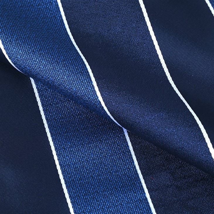 YiLi Navy Blue Striped Jacquard Pocket Square