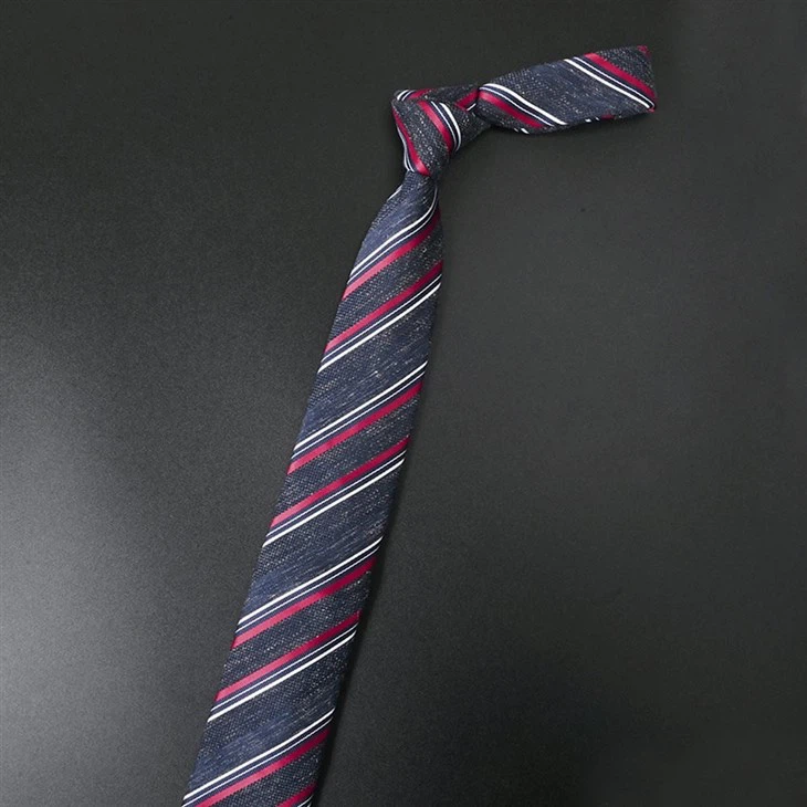 YiLi Striped Linen Tie: Custom Elegance For Men