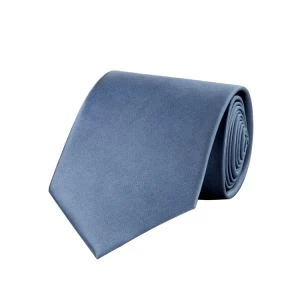 Grey Colour Solid Design Jacquard Silk Necktie
