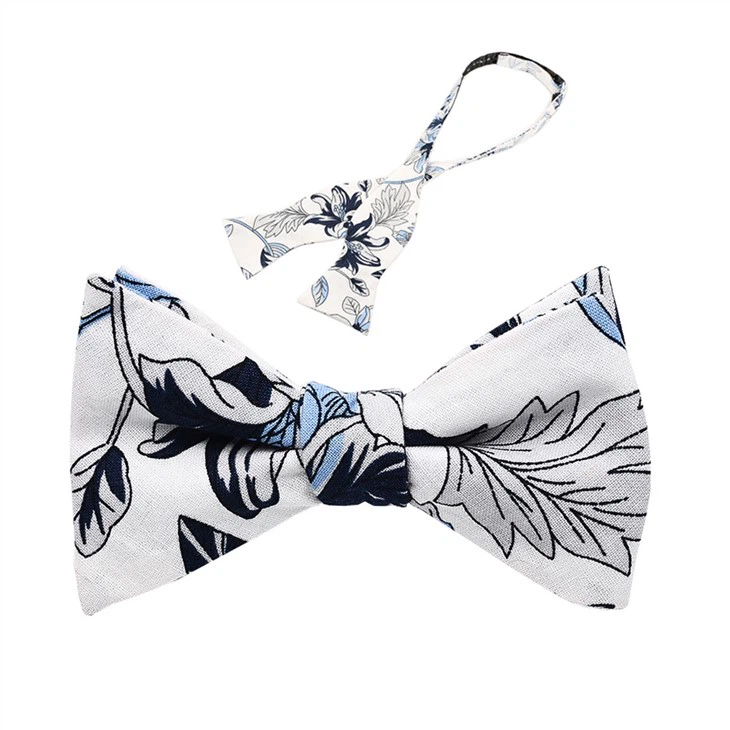 Floral Tuxedo Wedding Bow Tie